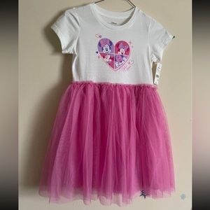 NWT Girls' Disney Minnie Mouse Valentine's Day Short Sleeve Tutu Dress Sz M 7/8